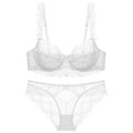 Ultra-Thin Sponge-Free Transparent Bra with Big Breasts and Small Lace Bra for Women Sexy Underwear Bra Set