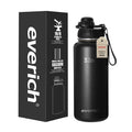 Everich Classic 32oz 40oz Double Wall Wide Mouth Drinking Flasks Stainless Steel Water Bottle with Straw Sports Bottle with Bag
