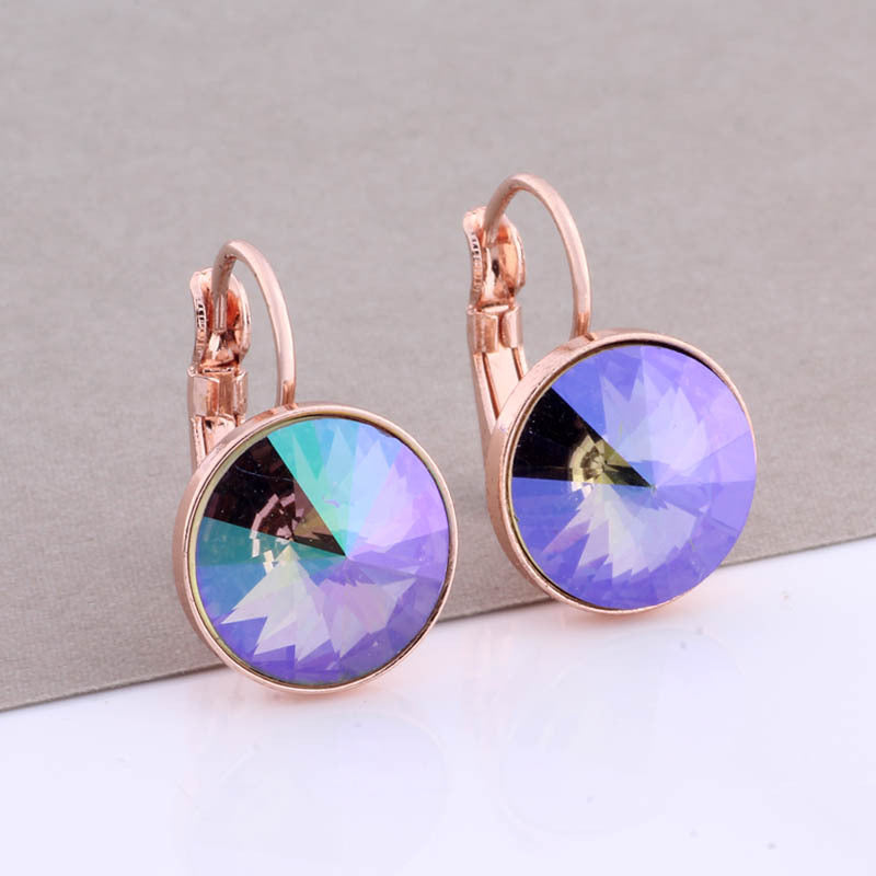 Cross-border Hot Selling 12mm Round Edge Color Earrings Jewelry Classic Earrings Women's Simple Fashion Elegant Commodities
