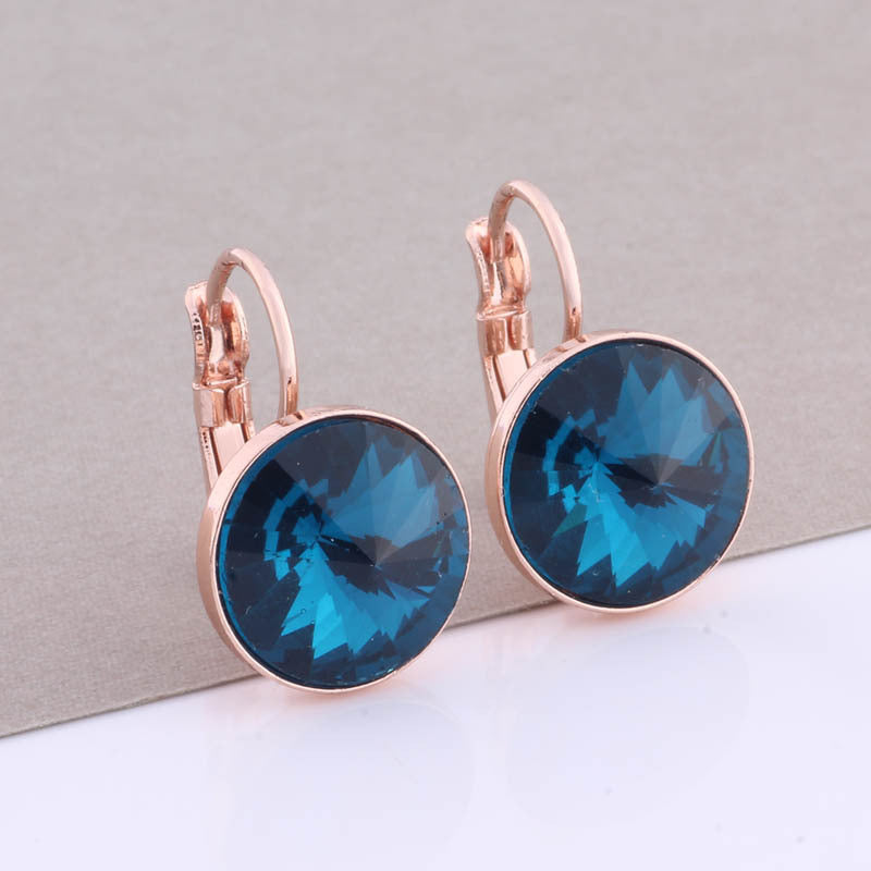 Cross-border Hot Selling 12mm Round Edge Color Earrings Jewelry Classic Earrings Women's Simple Fashion Elegant Commodities