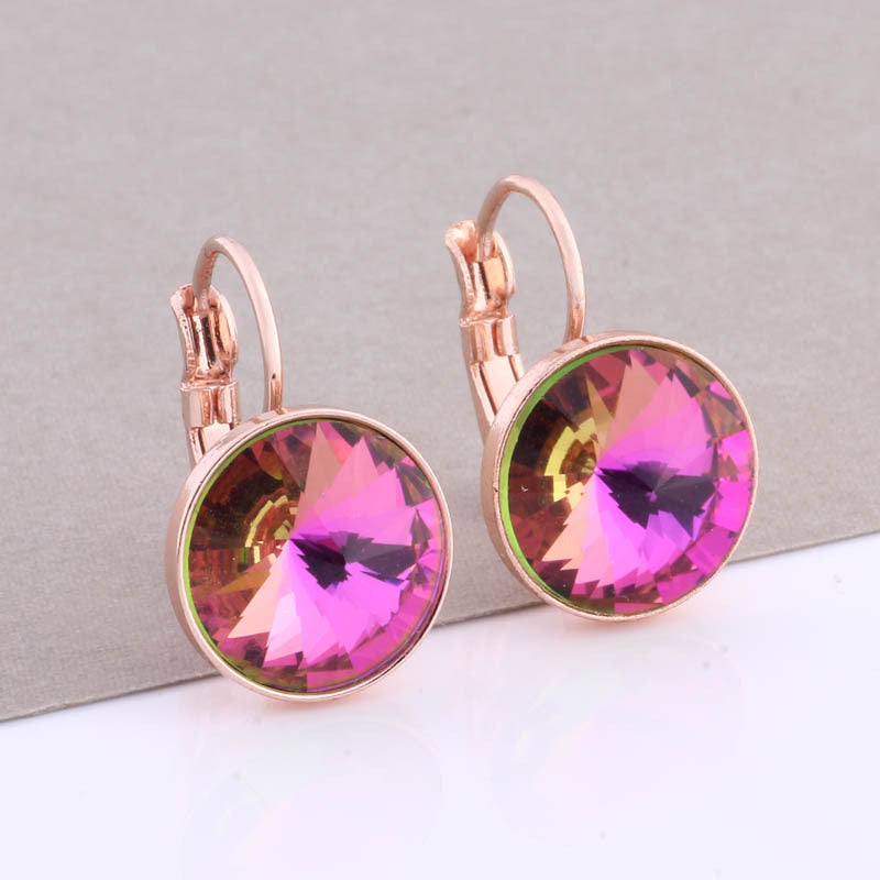 Cross-border Hot Selling 12mm Round Edge Color Earrings Jewelry Classic Earrings Women's Simple Fashion Elegant Commodities