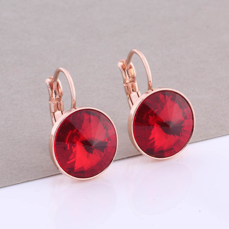 Cross-border Hot Selling 12mm Round Edge Color Earrings Jewelry Classic Earrings Women's Simple Fashion Elegant Commodities