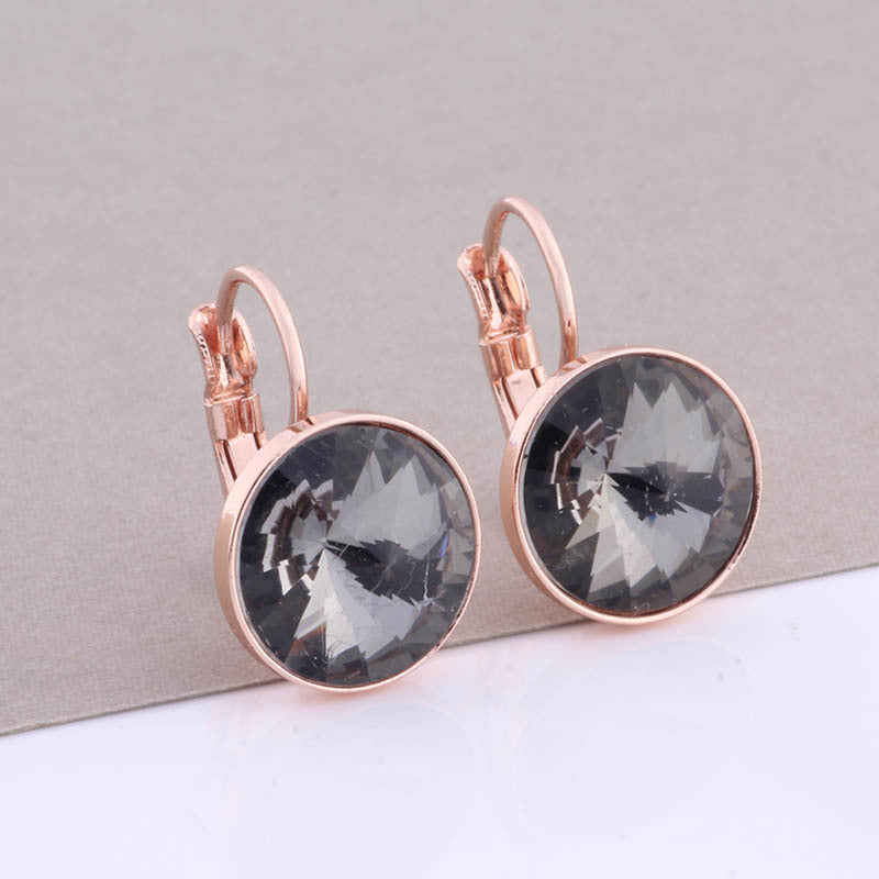 Cross-border Hot Selling 12mm Round Edge Color Earrings Jewelry Classic Earrings Women's Simple Fashion Elegant Commodities