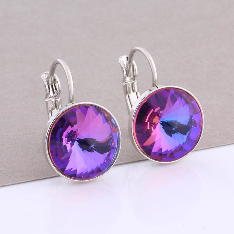 Cross-border Hot Selling 12mm Round Edge Color Earrings Jewelry Classic Earrings Women's Simple Fashion Elegant Commodities