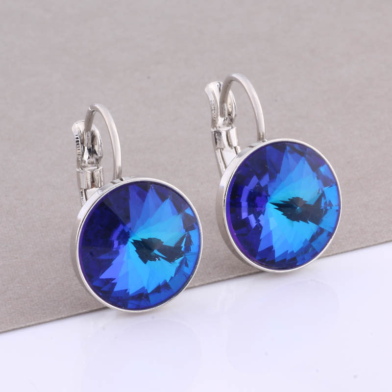 Cross-border Hot Selling 12mm Round Edge Color Earrings Jewelry Classic Earrings Women's Simple Fashion Elegant Commodities