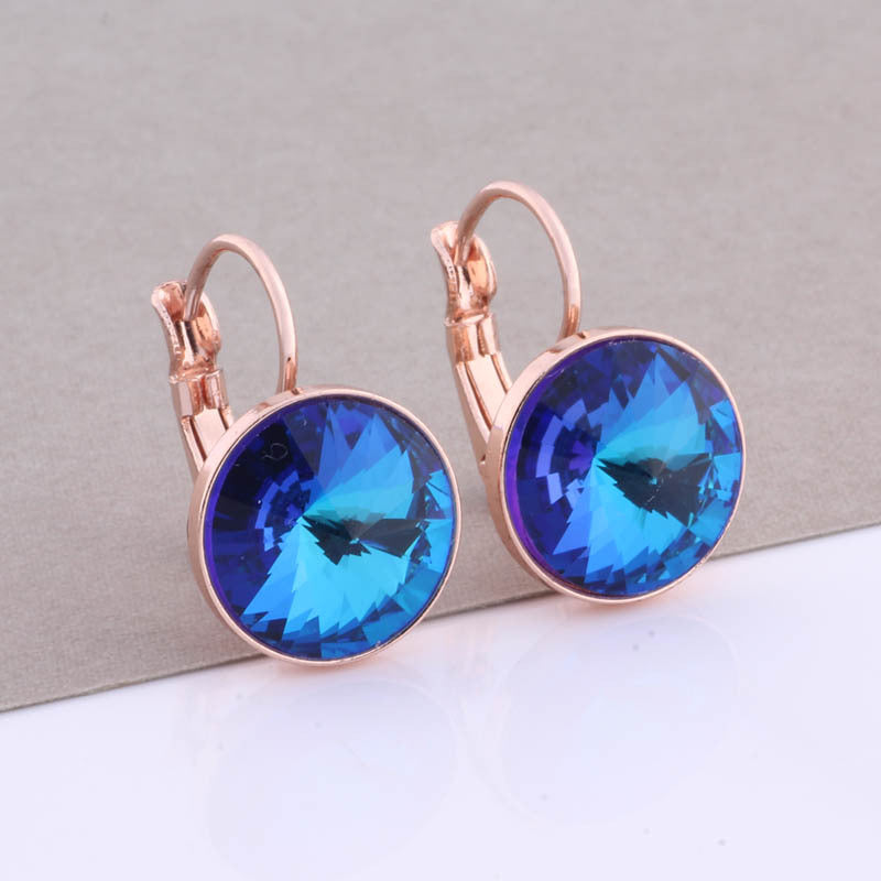 Cross-border Hot Selling 12mm Round Edge Color Earrings Jewelry Classic Earrings Women's Simple Fashion Elegant Commodities