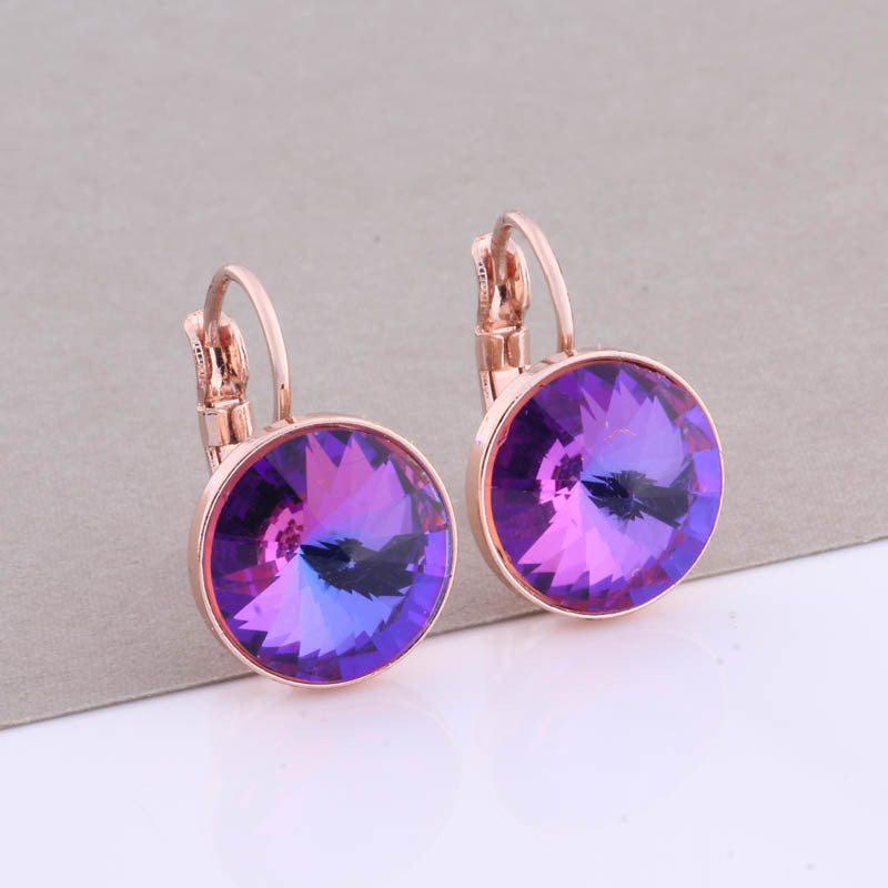 Cross-border Hot Selling 12mm Round Edge Color Earrings Jewelry Classic Earrings Women's Simple Fashion Elegant Commodities