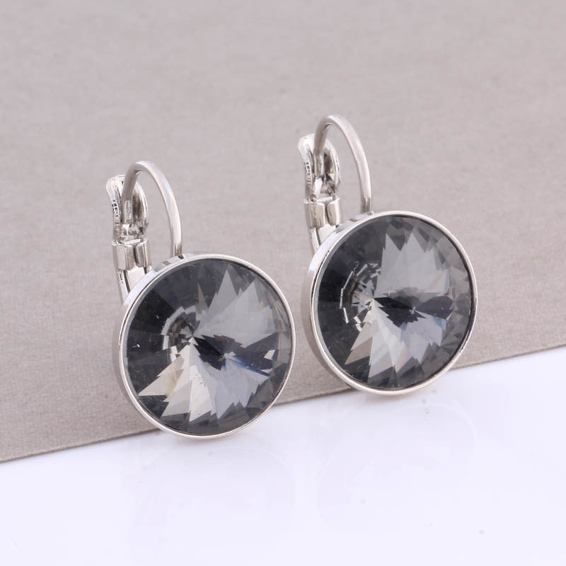 Cross-border Hot Selling 12mm Round Edge Color Earrings Jewelry Classic Earrings Women's Simple Fashion Elegant Commodities