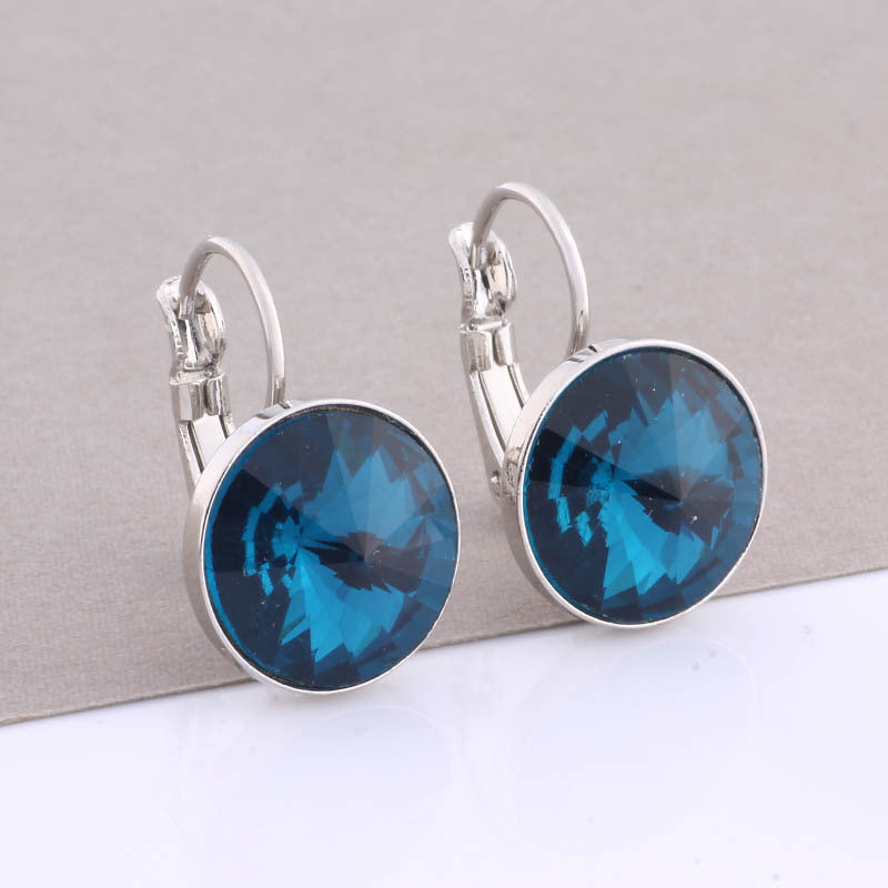 Cross-border Hot Selling 12mm Round Edge Color Earrings Jewelry Classic Earrings Women's Simple Fashion Elegant Commodities