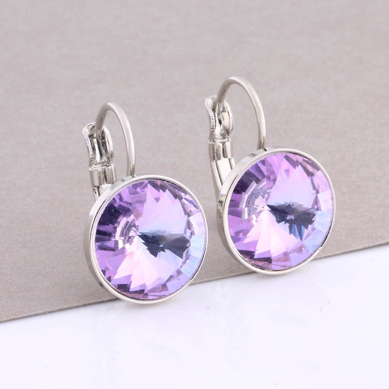 Cross-border Hot Selling 12mm Round Edge Color Earrings Jewelry Classic Earrings Women's Simple Fashion Elegant Commodities