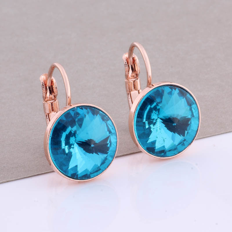 Cross-border Hot Selling 12mm Round Edge Color Earrings Jewelry Classic Earrings Women's Simple Fashion Elegant Commodities