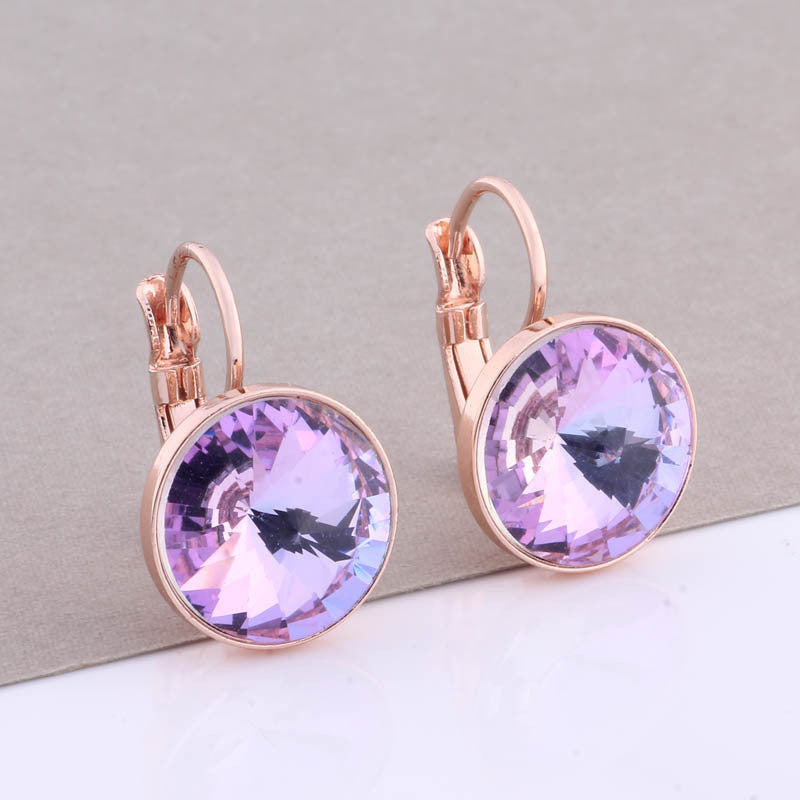 Cross-border Hot Selling 12mm Round Edge Color Earrings Jewelry Classic Earrings Women's Simple Fashion Elegant Commodities