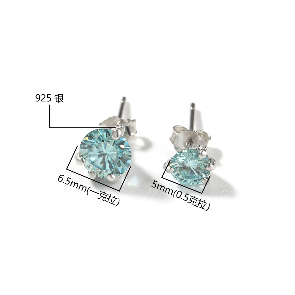 Light Luxury All-match S925 Silver Moissanite Dragon Claw Earrings for Men and Women with High-end Sense Instagram Style Fashionable Distinctive Earrings