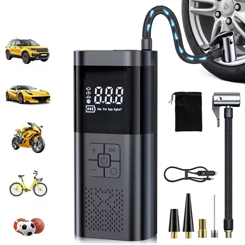 Car wireless portable inflation pump 2-in-1 car mounted multifunctional high-power digital display inflation pump