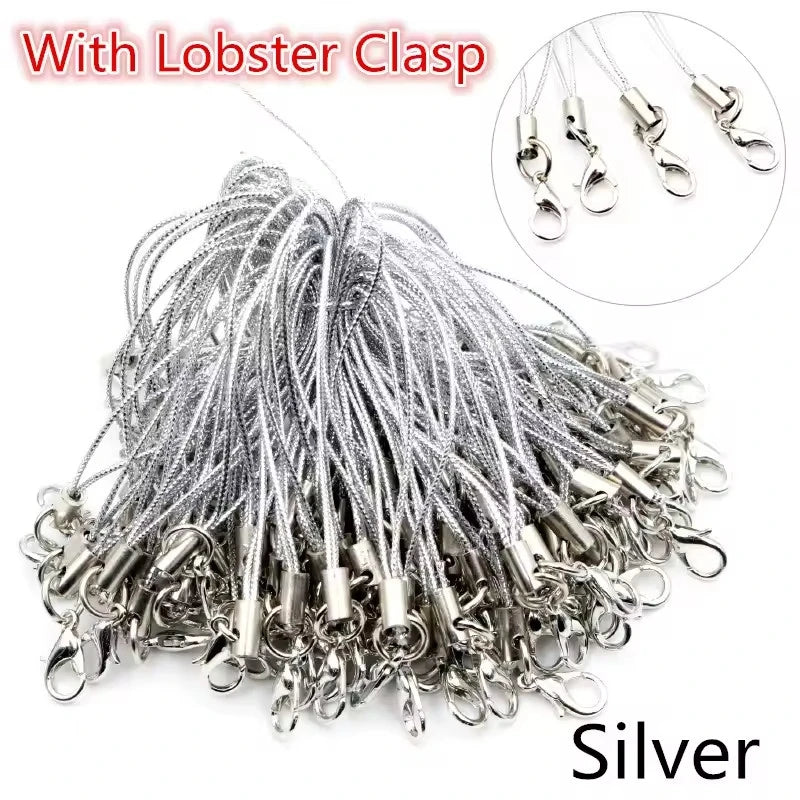 20/50/100Pcs Lanyard Lariat Strap Cords Lobster Clasp Rope Keychain Hooks Mobile Set Charms Keyring Pendant Key Ring Accessories