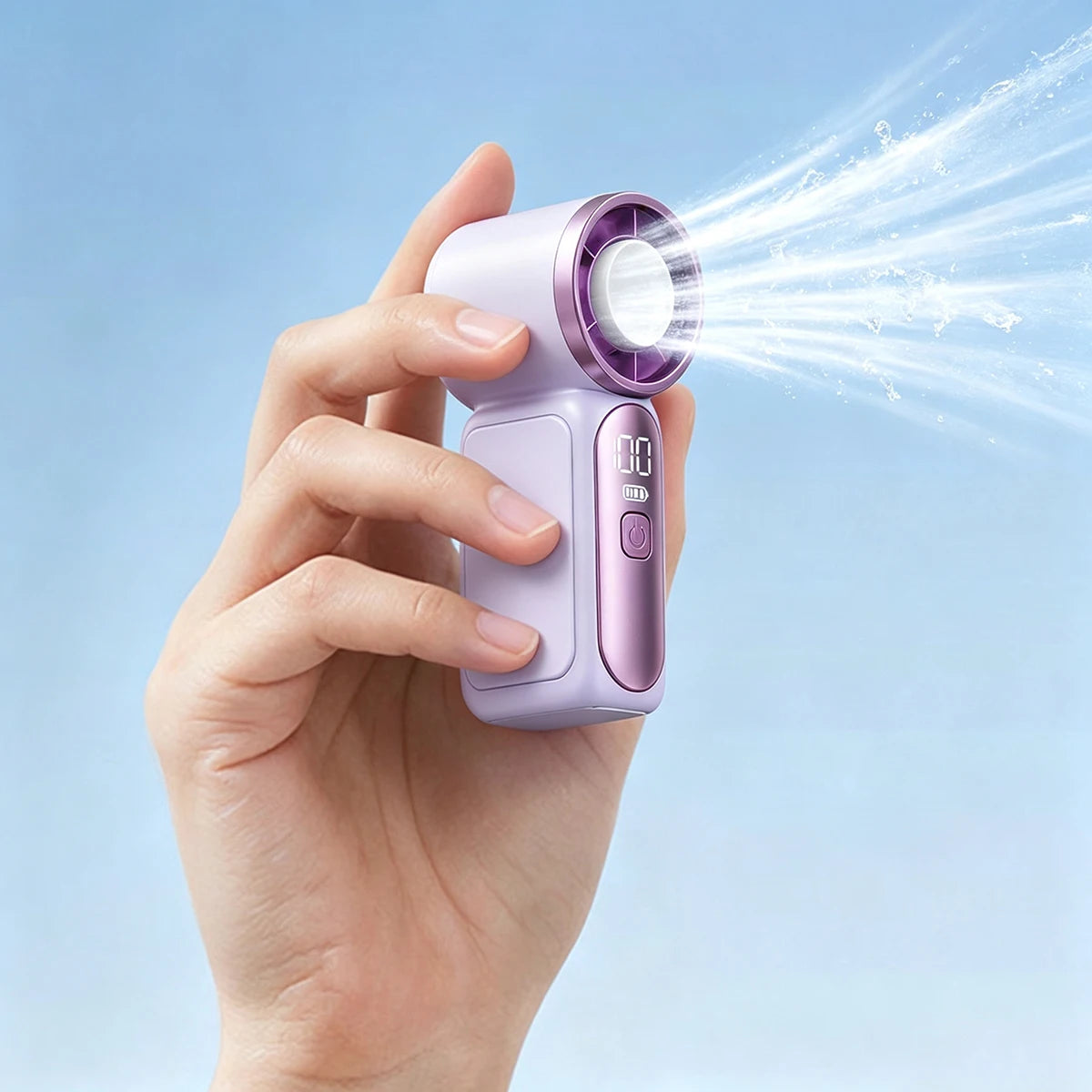 USB Rechargeable Mini Handheld Fan Ultra-Quiet Digital Display Small Electric Fan Powerful Wind Personal Cooling Fan With Light