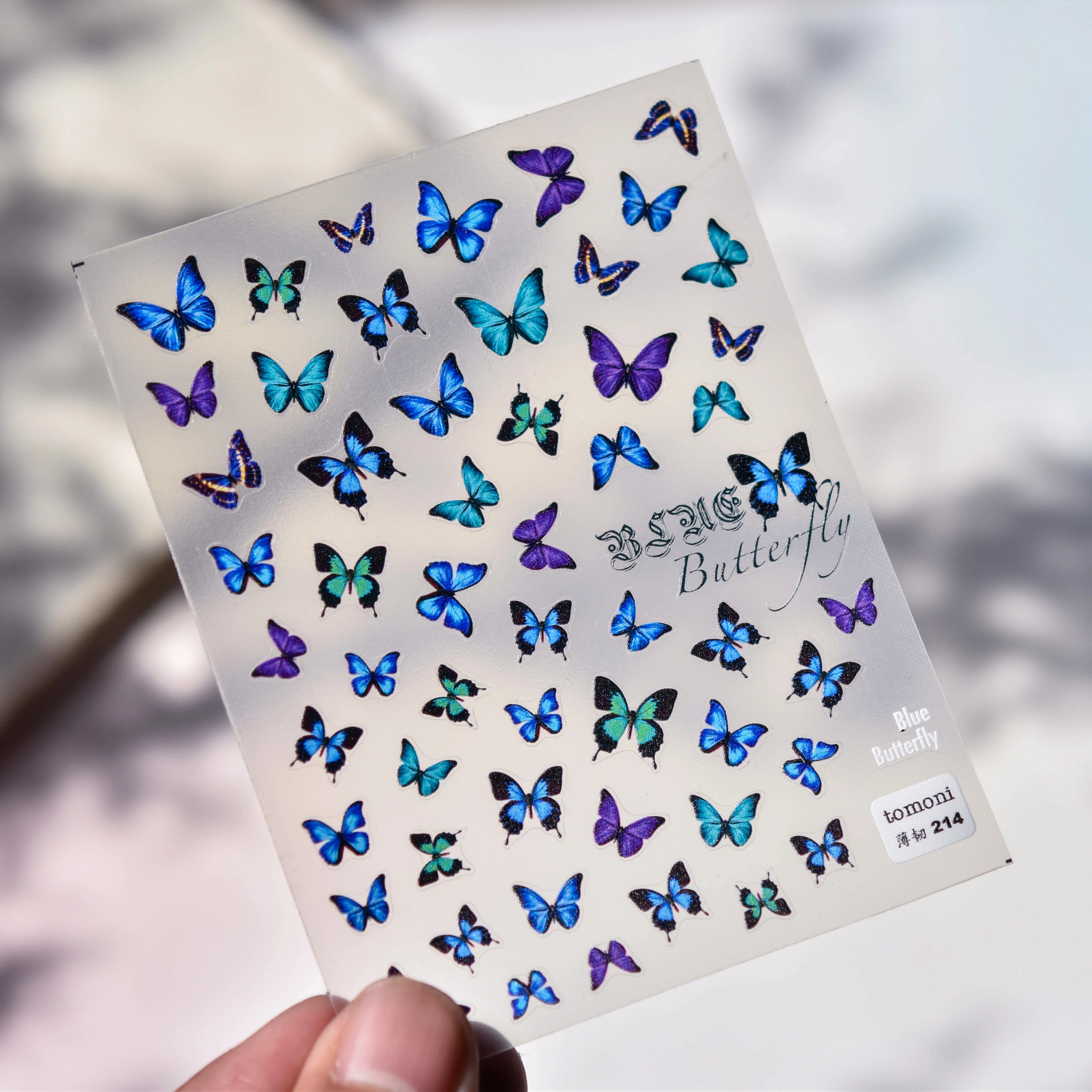 Red Butterfly 5D Nail Sticker Nail Art Decoration Spring Flowers Nail Art Decal Relief Sticker Press on Nails