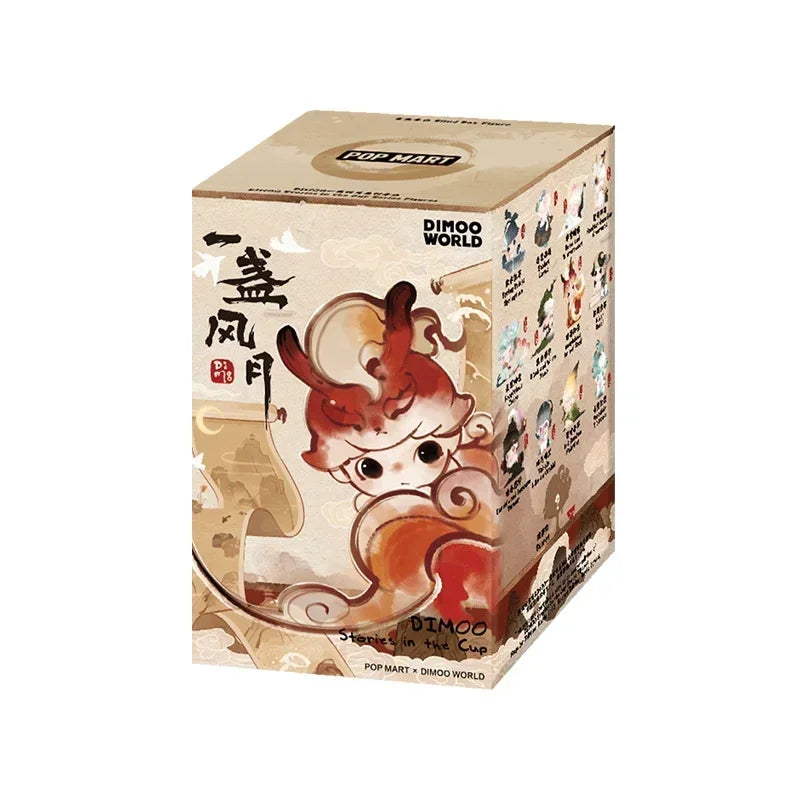 POP MART DIMOO Stories in the Cup Series Mystery Box Genuine Blind Box Guess Toys Bag Ornament Figurines Home Decor Desktop Doll