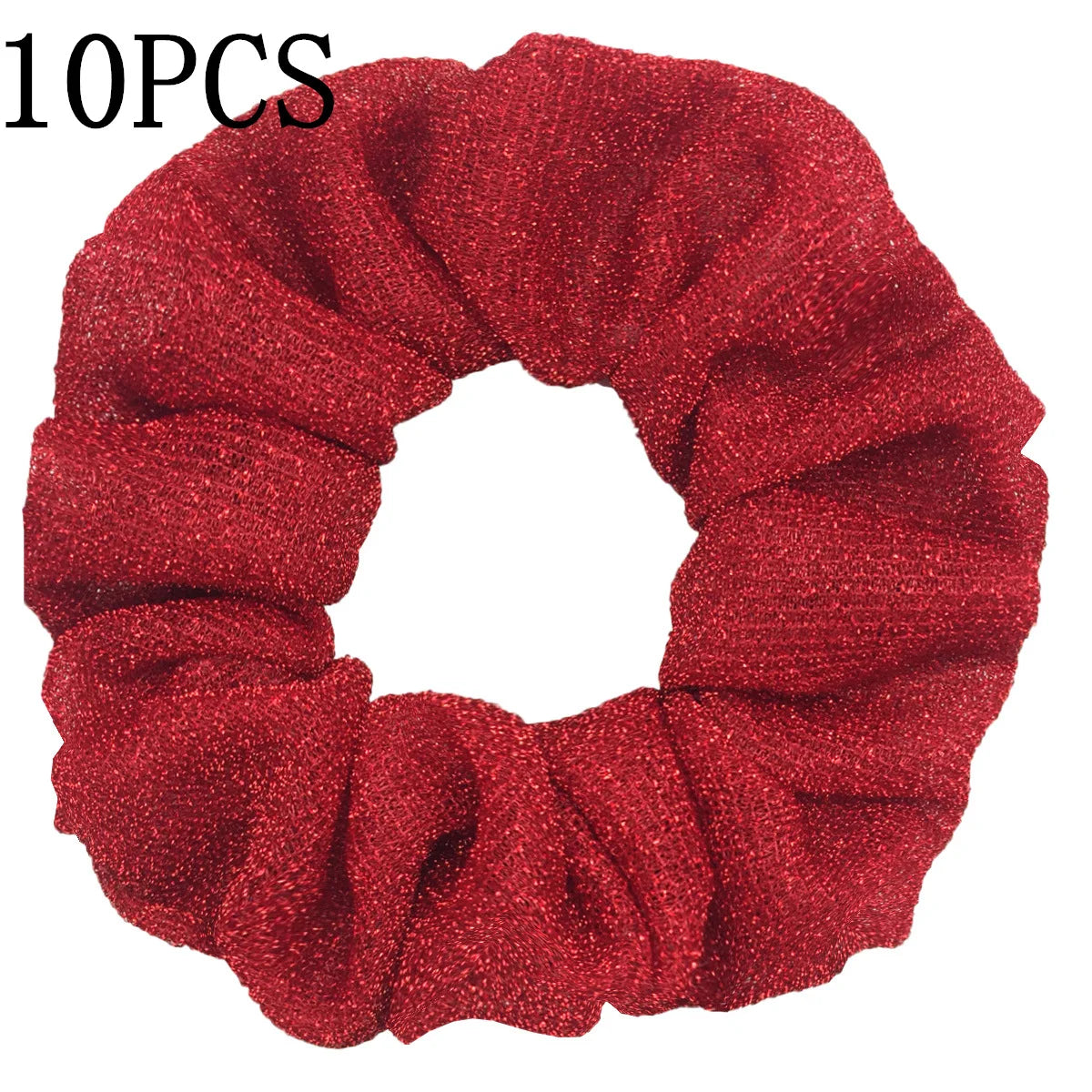 10pc Girls Sparkly Sequins Scrunchies for Hair Eleastic Scrunchy Ties Ropes Ponytail Holders Rubber Bands Shinny Bling for Women