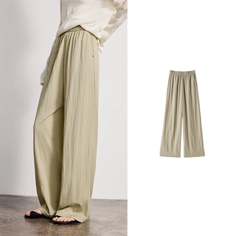 TOYOUTH Women Wide-Leg Casual Pants 2026 Spring New Effortless Versatile Relaxed Yamamoto-Style Lounge Trousers