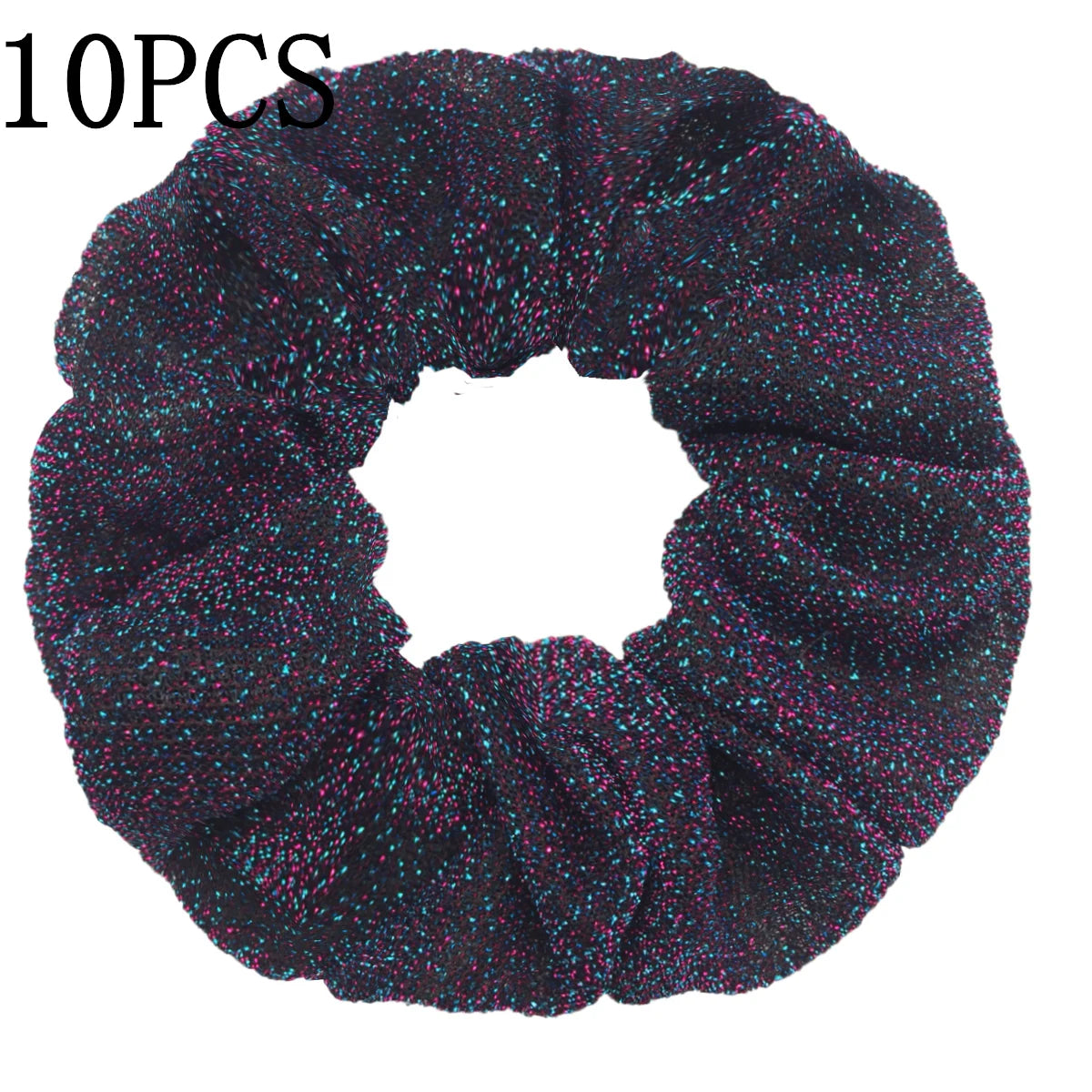 10pc Girls Sparkly Sequins Scrunchies for Hair Eleastic Scrunchy Ties Ropes Ponytail Holders Rubber Bands Shinny Bling for Women