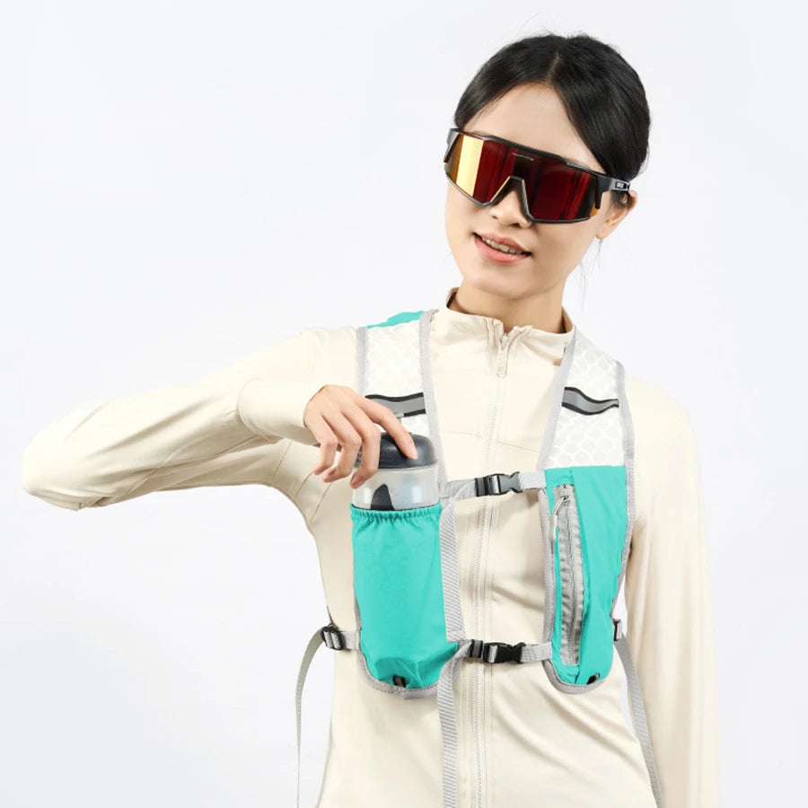 New Running Water Bottle Storage Vest Lightweight Running Vest Reflective Hydration Water Chest Pack With Phone Holder