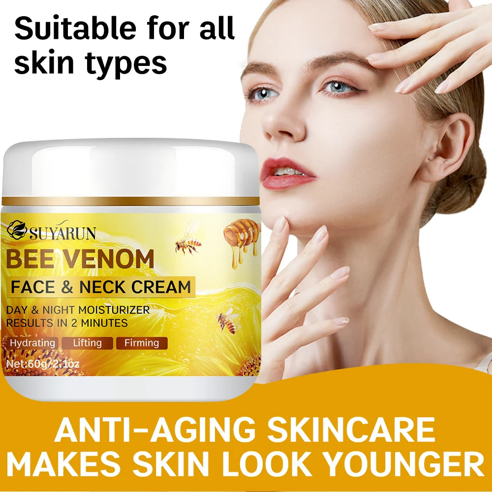 SUYARUN Bee Venom Collagen Anti-Aging Face YELLOW Cream | Firming Lifting Moisturizer | Wrinkle Reduction | 24H Hydration.