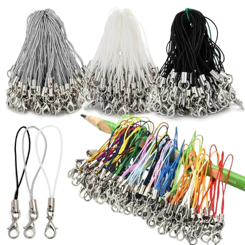 20/50/100Pcs Lanyard Lariat Strap Cords Lobster Clasp Rope Keychain Hooks Mobile Set Charms Keyring Pendant Key Ring Accessories