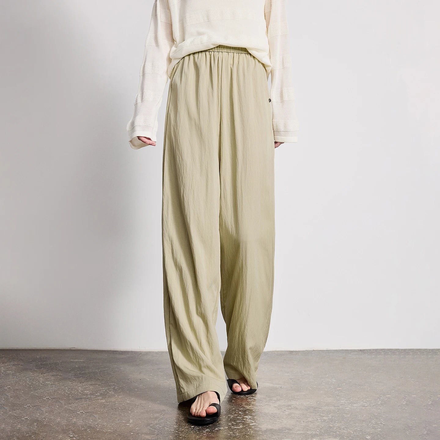 TOYOUTH Women Wide-Leg Casual Pants 2026 Spring New Effortless Versatile Relaxed Yamamoto-Style Lounge Trousers