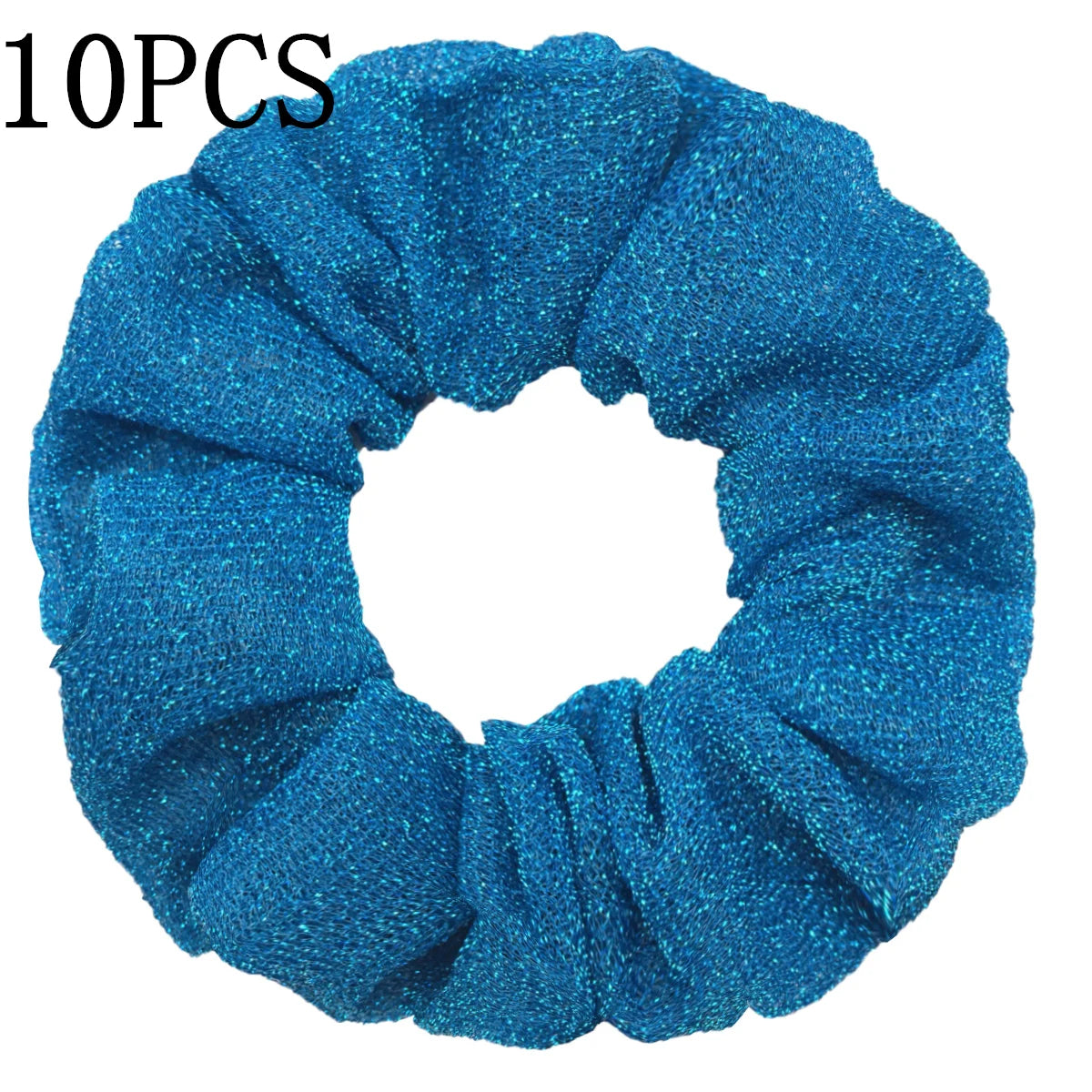 10pc Girls Sparkly Sequins Scrunchies for Hair Eleastic Scrunchy Ties Ropes Ponytail Holders Rubber Bands Shinny Bling for Women