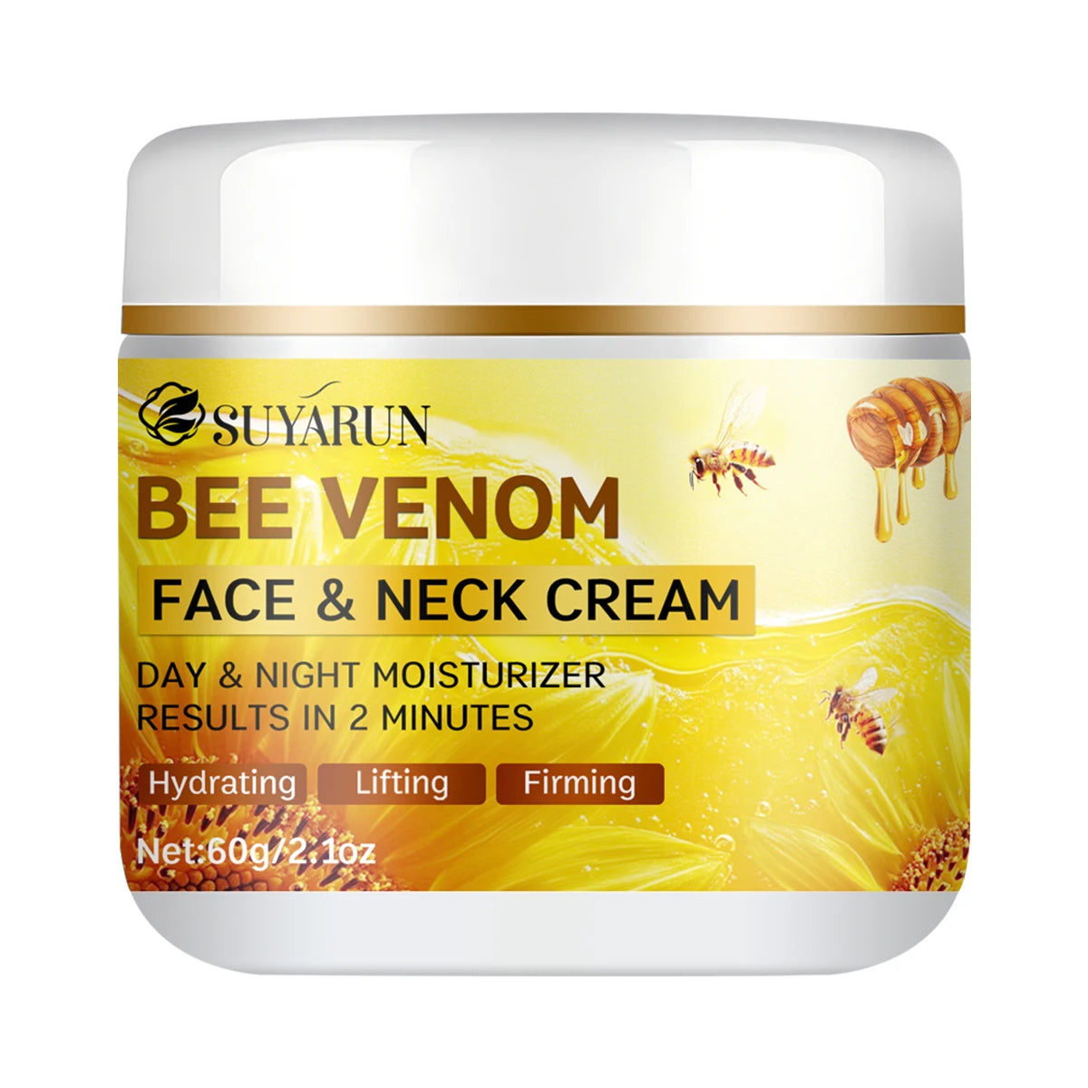 SUYARUN Bee Venom Collagen Anti-Aging Face YELLOW Cream | Firming Lifting Moisturizer | Wrinkle Reduction | 24H Hydration.