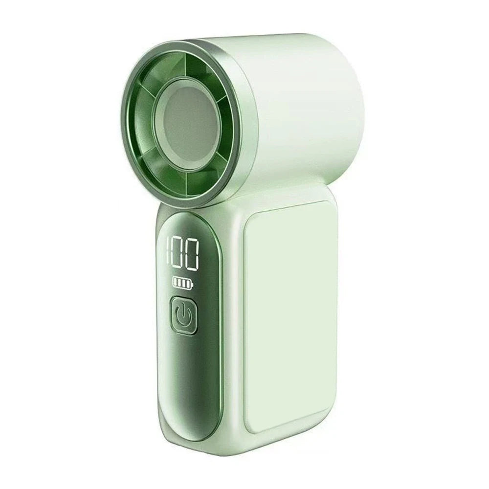 USB Rechargeable Mini Handheld Fan Ultra-Quiet Digital Display Small Electric Fan Powerful Wind Personal Cooling Fan With Light