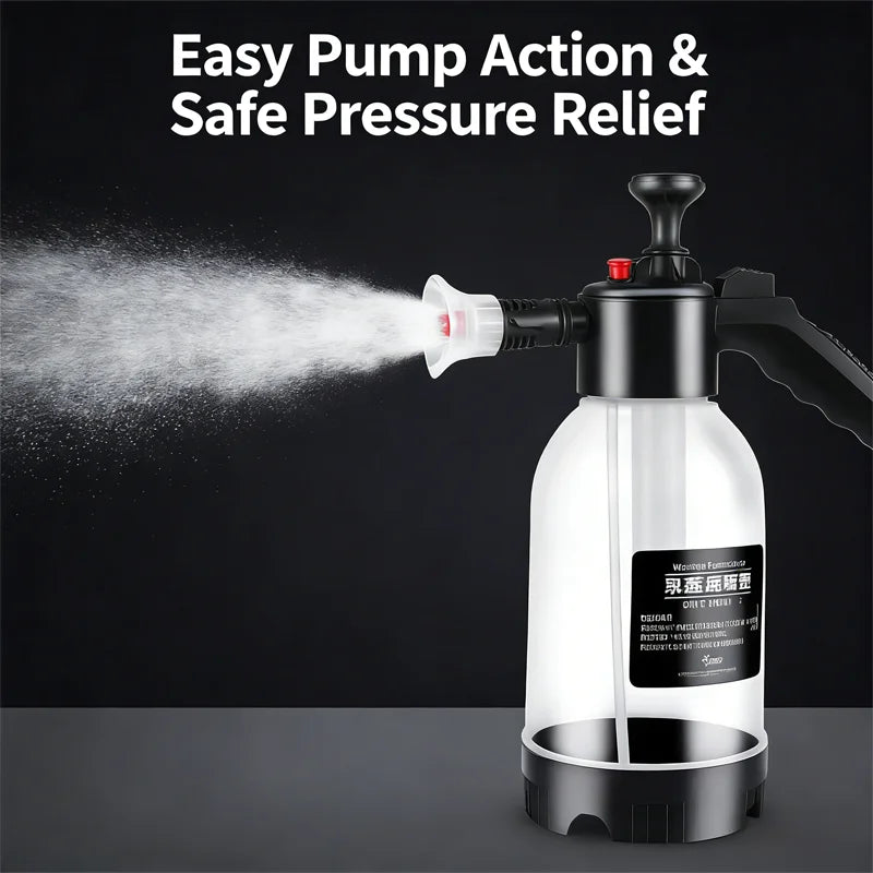 Car washing spray pot foam spray pot 2L spray type with pressure relief valve for household car spray hand pressure spray pot