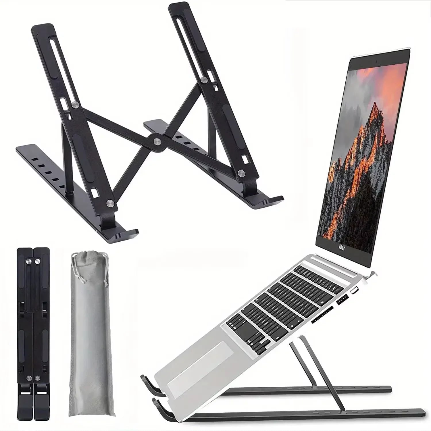 Adjustable Foldable Laptop Stand Portable ABS Plastic Notebook Holder Desktop Riser For MacBook iPad Tablet