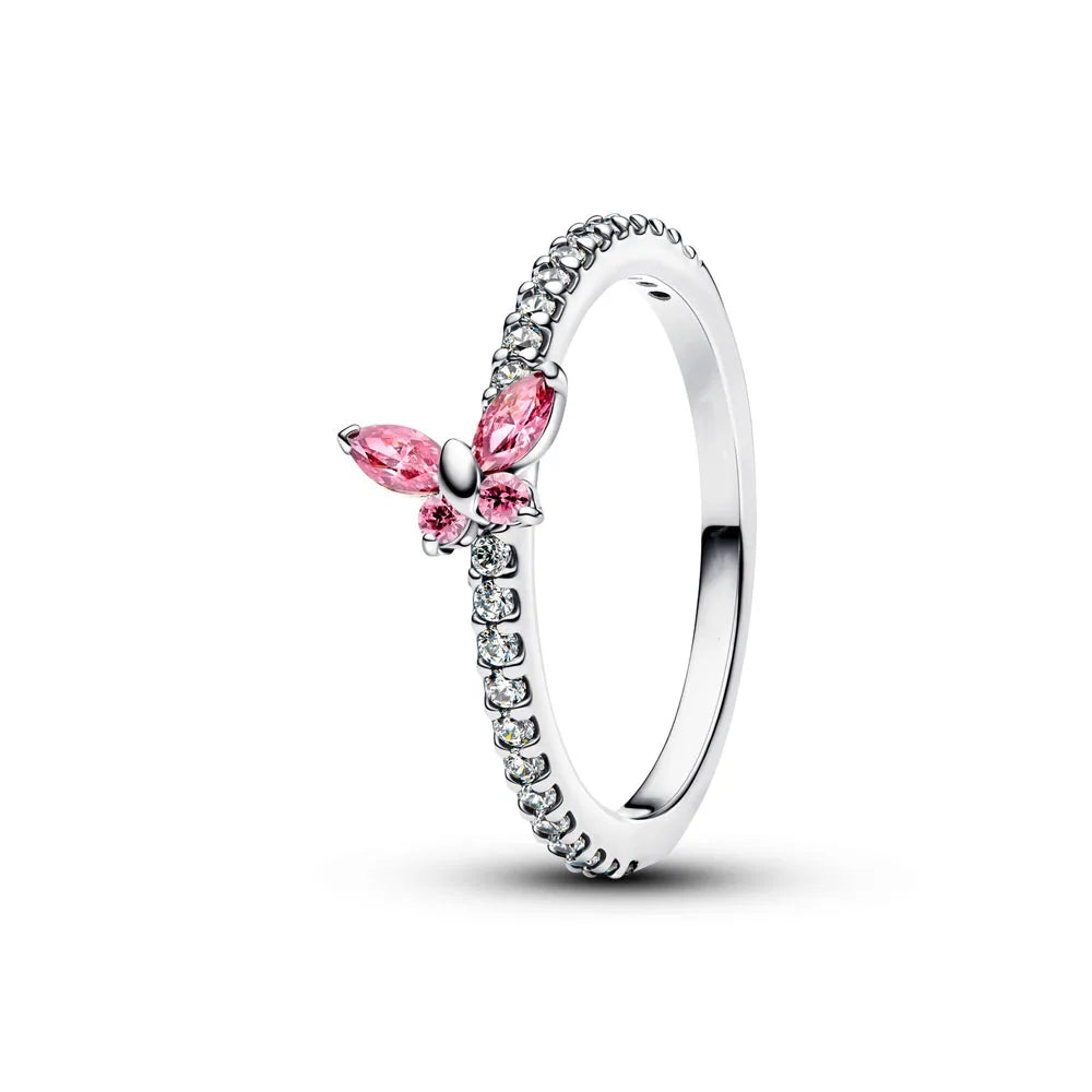2026 New 925 Silver Heart, Butterfly, Flower Ring, Suitable for Wedding Women to Wear Exquisite High Quality Jewelry