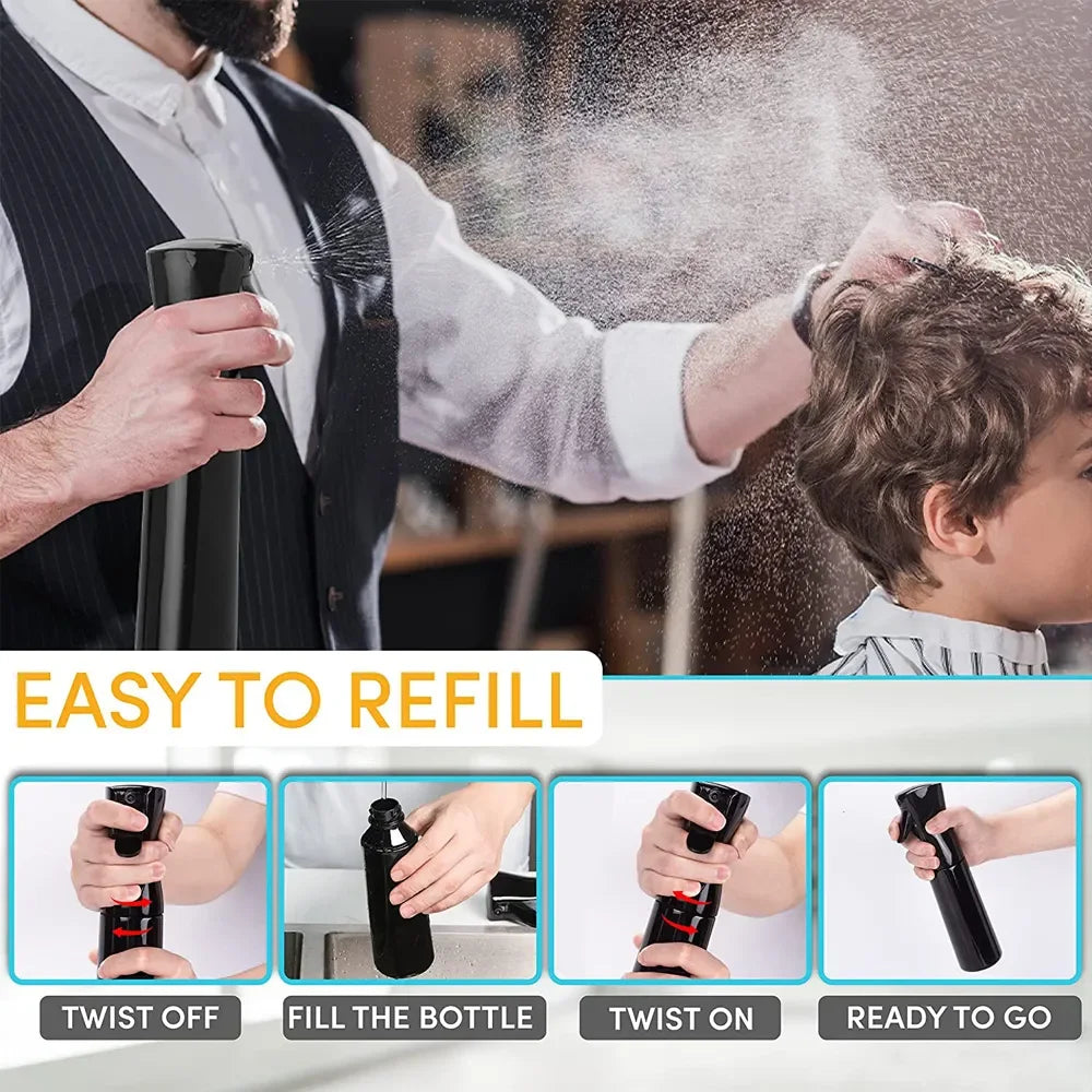 200ml Hairdressing Spray Bottle Barber Hair High Pressure Water Can Salon Refill Bottle Beauty Atomizer Container