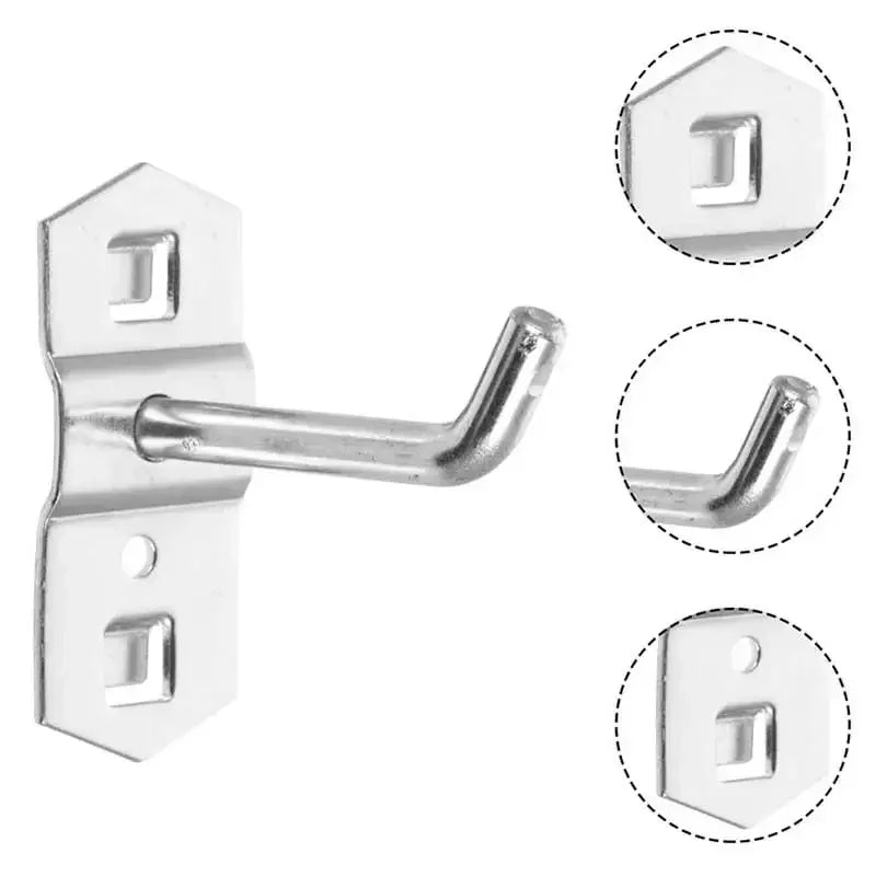 1-10pcs Pegboard Hooks, Steel Single Oblique Hangers for Garage Tool Organization, Kitchen Utensil Key Holder