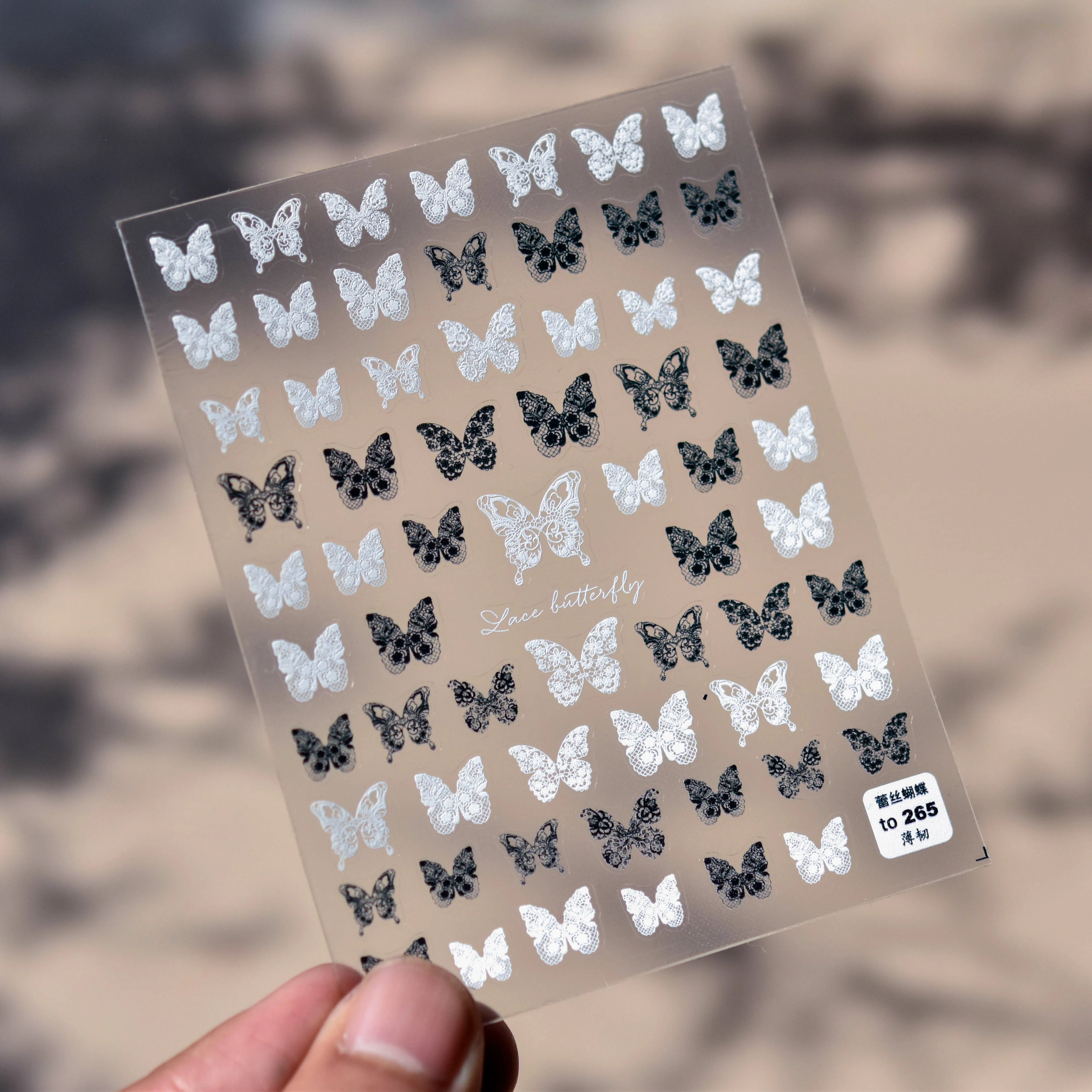 Red Butterfly 5D Nail Sticker Nail Art Decoration Spring Flowers Nail Art Decal Relief Sticker Press on Nails