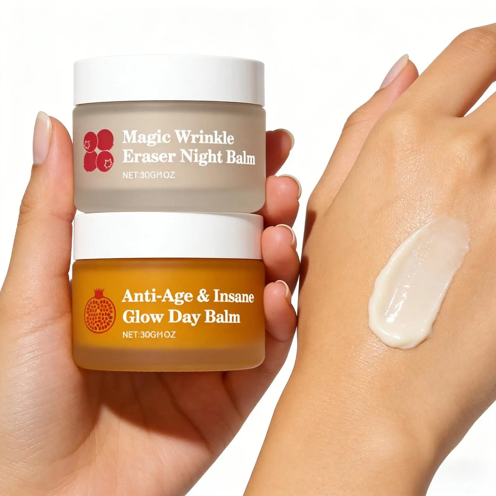 Night Day Cream for Face - Wrinkle Remover Instant Anti Dark Circles and Eye Bags Professional Facial Scrub for Glowing Skin 30g