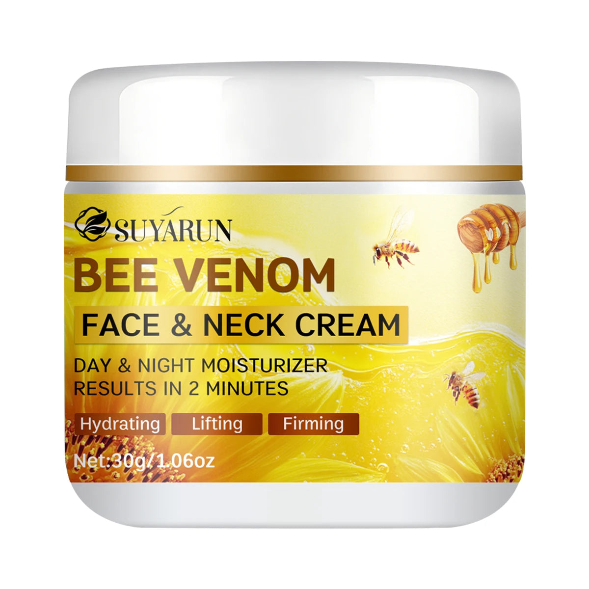 SUYARUN Bee Venom Collagen Anti-Aging Face YELLOW Cream | Firming Lifting Moisturizer | Wrinkle Reduction | 24H Hydration.