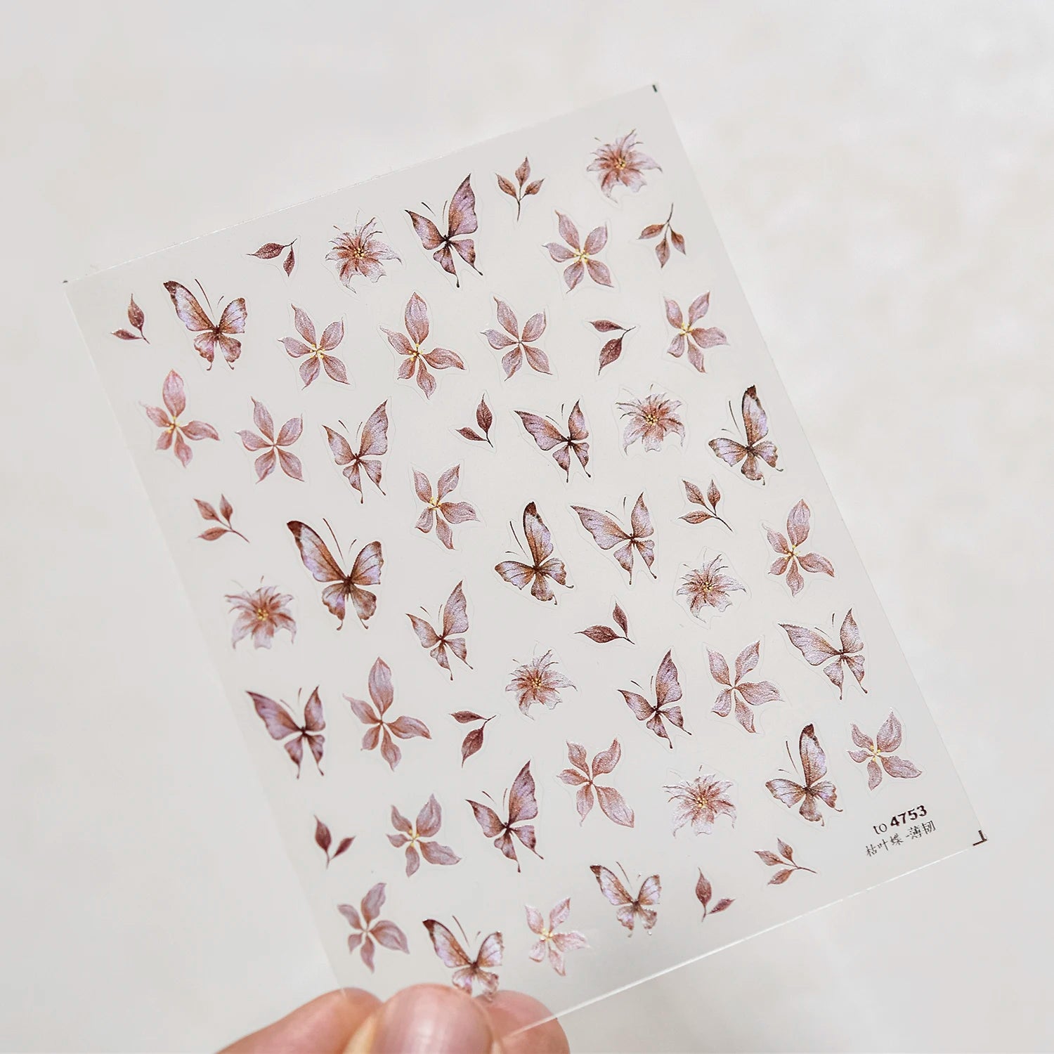 Red Butterfly 5D Nail Sticker Nail Art Decoration Spring Flowers Nail Art Decal Relief Sticker Press on Nails