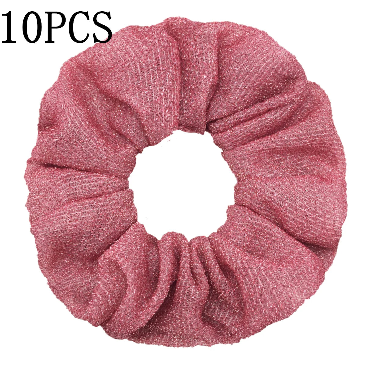 10pc Girls Sparkly Sequins Scrunchies for Hair Eleastic Scrunchy Ties Ropes Ponytail Holders Rubber Bands Shinny Bling for Women