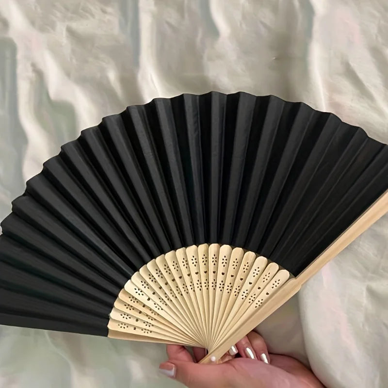 1pc-Multi-colored hand folding fan, bamboo folding fan, hand folding fan for church wedding gifts, party discount