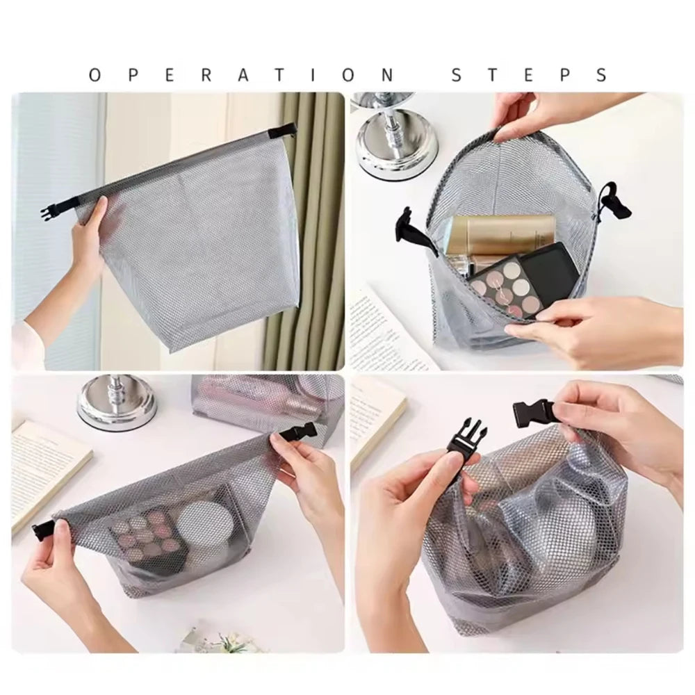 1PC/2PCS Travel Makeup Storage Bag - Large Capacity, Waterproof, Hand-Held, Suitable For Outdoor Swimming And Carrying.