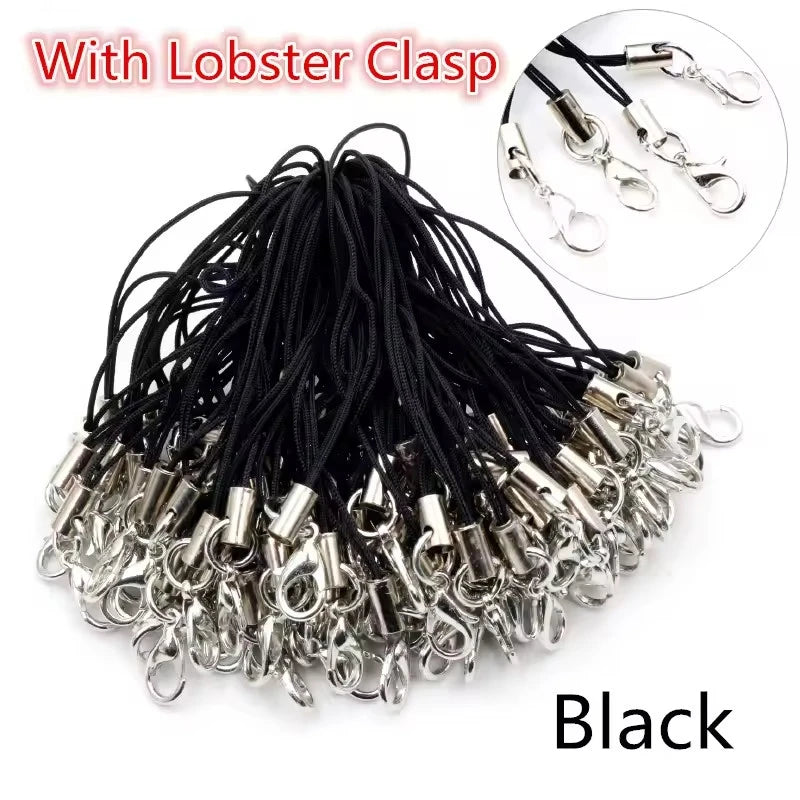 20/50/100Pcs Lanyard Lariat Strap Cords Lobster Clasp Rope Keychain Hooks Mobile Set Charms Keyring Pendant Key Ring Accessories