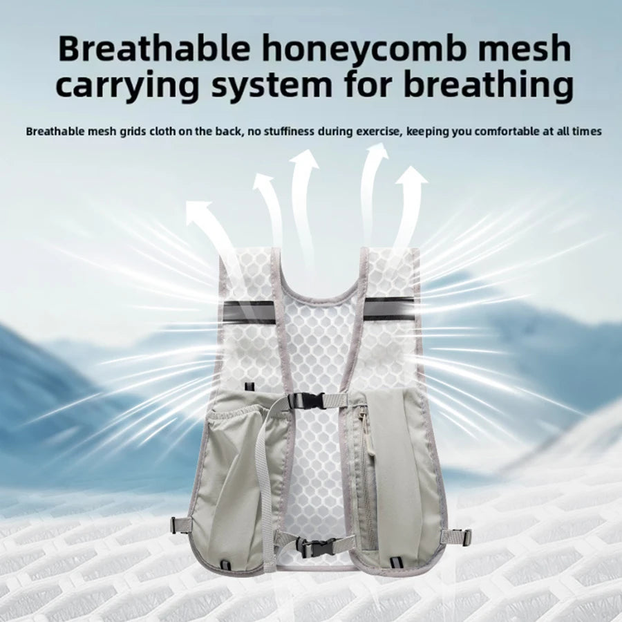 New Running Water Bottle Storage Vest Lightweight Running Vest Reflective Hydration Water Chest Pack With Phone Holder