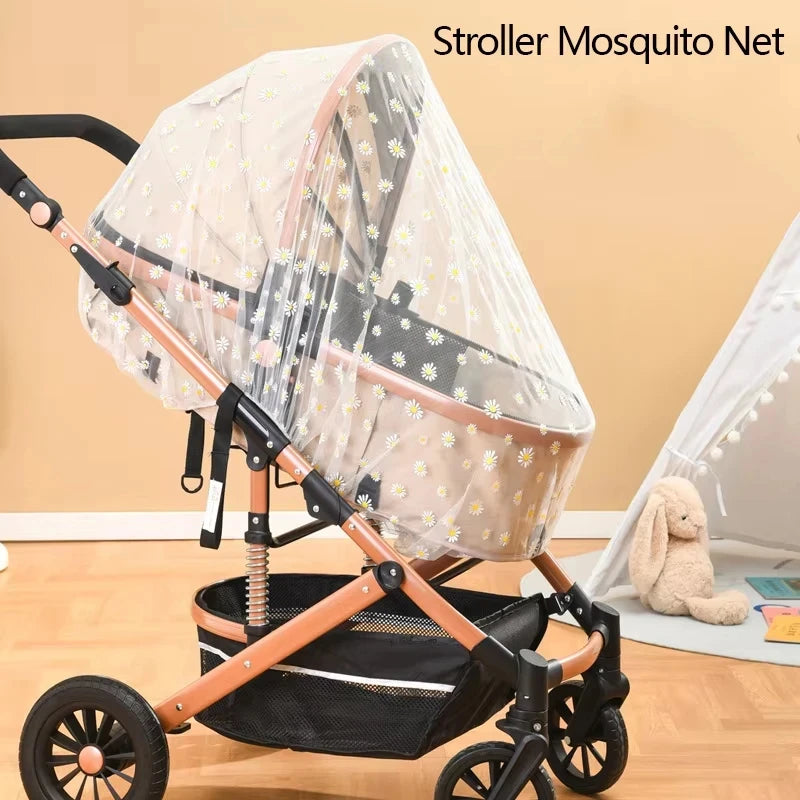 Stroller Mosquito Net Baby Anti-mosquito Full-Cover Printed Cart Universal Elastic Mesh Mosquito Net Stroller Accessories