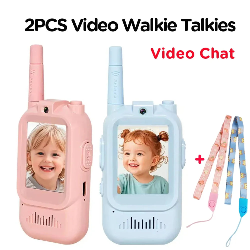 Kids Video Walkie Talkies 2 Pack Long Range Walkie-Talkie Rechargeable for Indoor Camping Hiking Travel Gift for Boys Girls