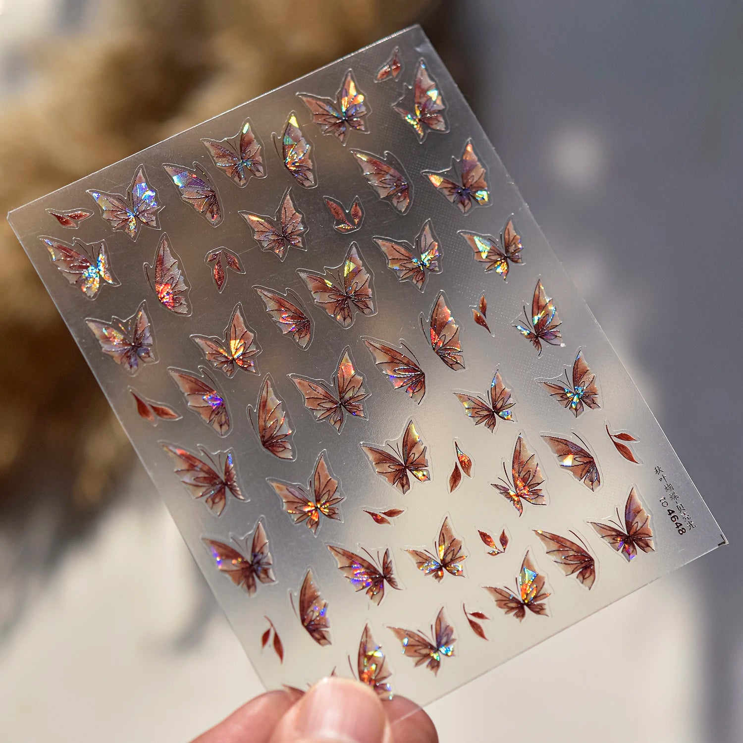 Red Butterfly 5D Nail Sticker Nail Art Decoration Spring Flowers Nail Art Decal Relief Sticker Press on Nails