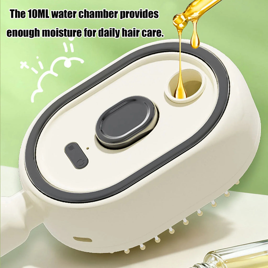Electric Steam Brush with Water Spray Wet Electrics Hairbrush USB-C Charging for Detangling Smoothing Styling & Frizz Control